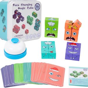 Cube magique à visages changeants en bois pour enfants Montessori