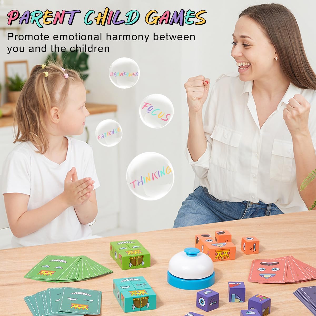 Cube magique à visages changeants en bois pour enfants Montessori – Image 3