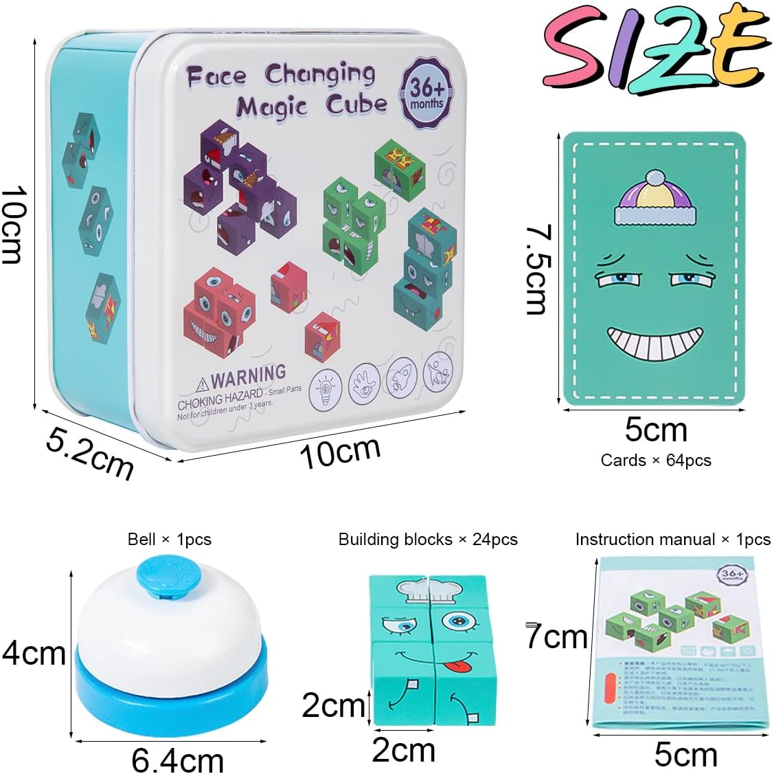 Cube magique à visages changeants en bois pour enfants Montessori – Image 7