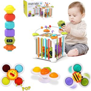 Cubes d&rsquo;éveil Montessori Morkka : Jeu sensoriel pour bébés 1-3 ans