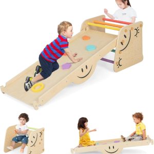 Échelle d&rsquo;escalade Montessori 6 en 1 pour enfants avec rampe ajustable