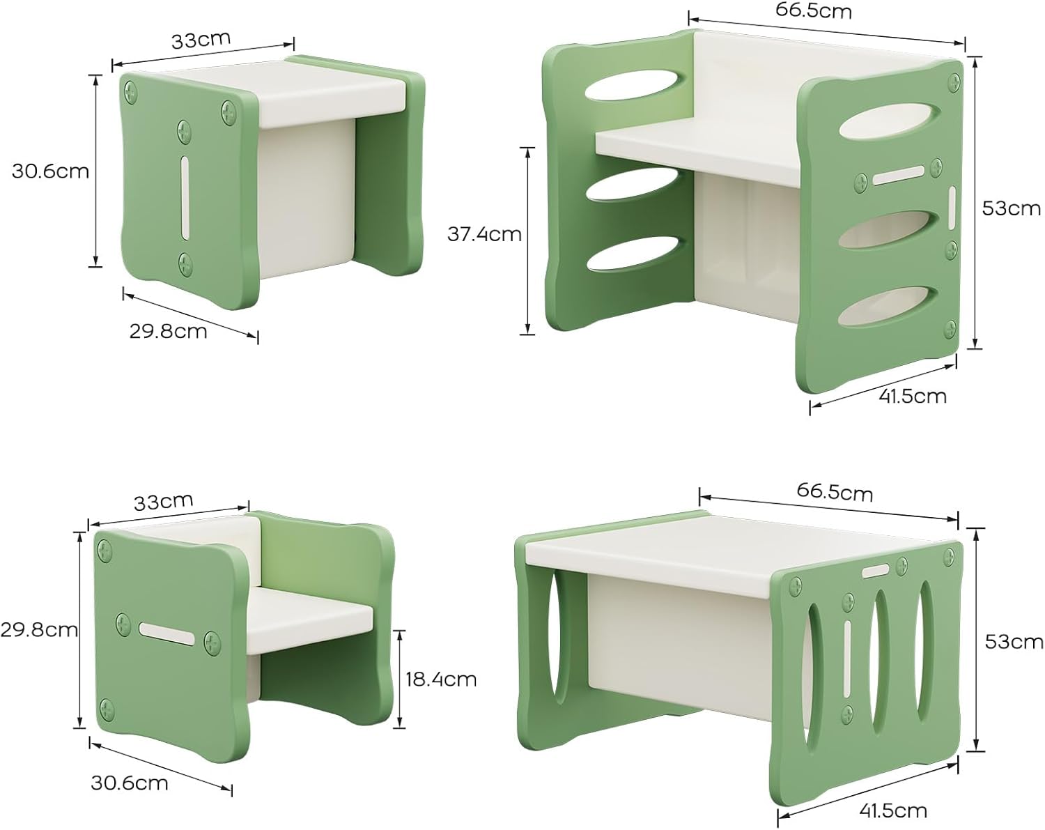 Ensemble Montessori BenaRita : table d’activité et chaises pour tout-petits en plastique – Image 2