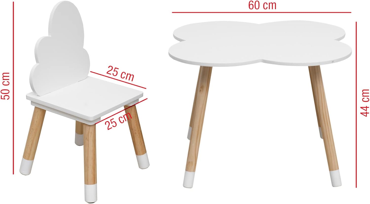 Ensemble Table et Chaises Montessori Style Nordique pour Enfants – Image 3