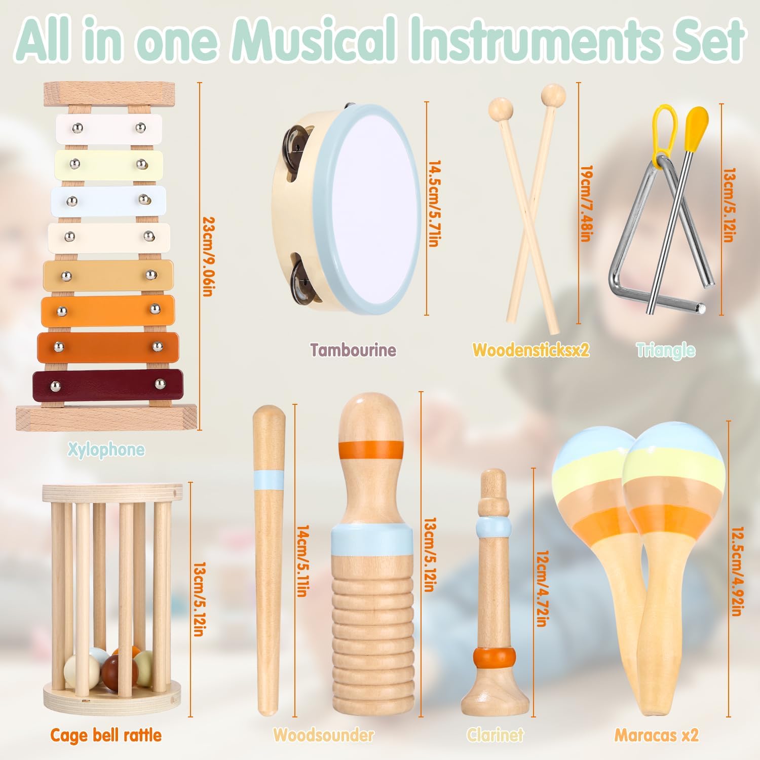 Ensemble de jouets musicaux Montessori pour enfants de 3 à 5 ans – Image 2