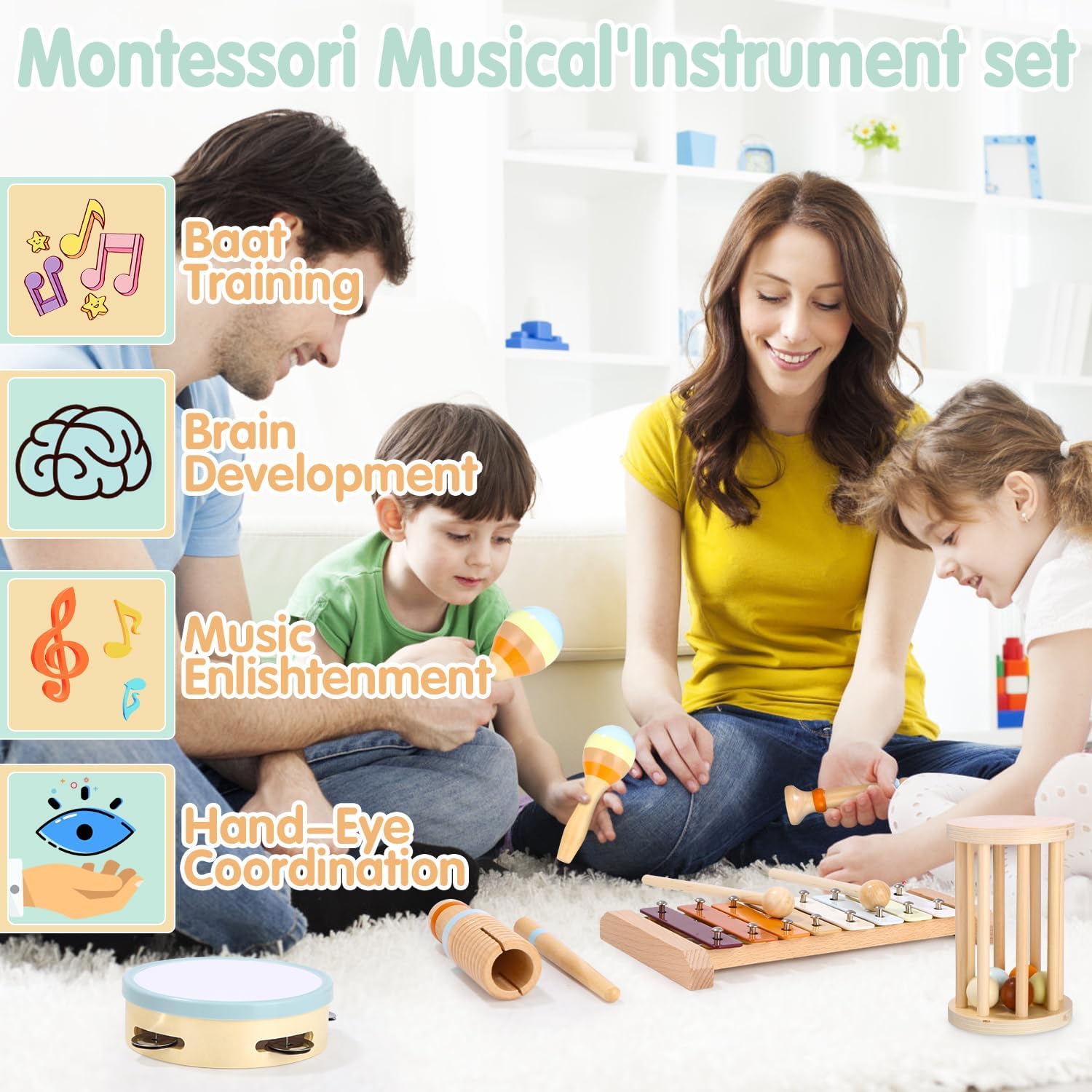Ensemble de jouets musicaux Montessori pour enfants de 3 à 5 ans – Image 3