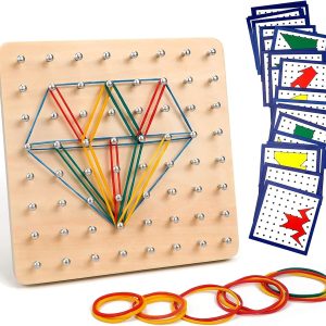 Géoboard Montessori en bois Homealexa : stimulez créativité et imagination des enfants