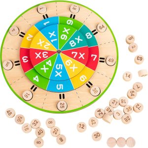 Jeu d&rsquo;apprentissage Montessori : planche de multiplication en bois pour enfants