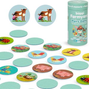 Jeu de Mémoire Montessori Boppi pour Tout-Petits : Cour de Ferme Éducative