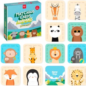 Jeu de mémoire Montessori Nene Toys avec cartes d&rsquo;animaux pour enfants de 2 à 5 ans