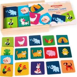 Jeu de mémoire Montessori en bois Toyssa 30pcs pour enfants 2 à 5 ans