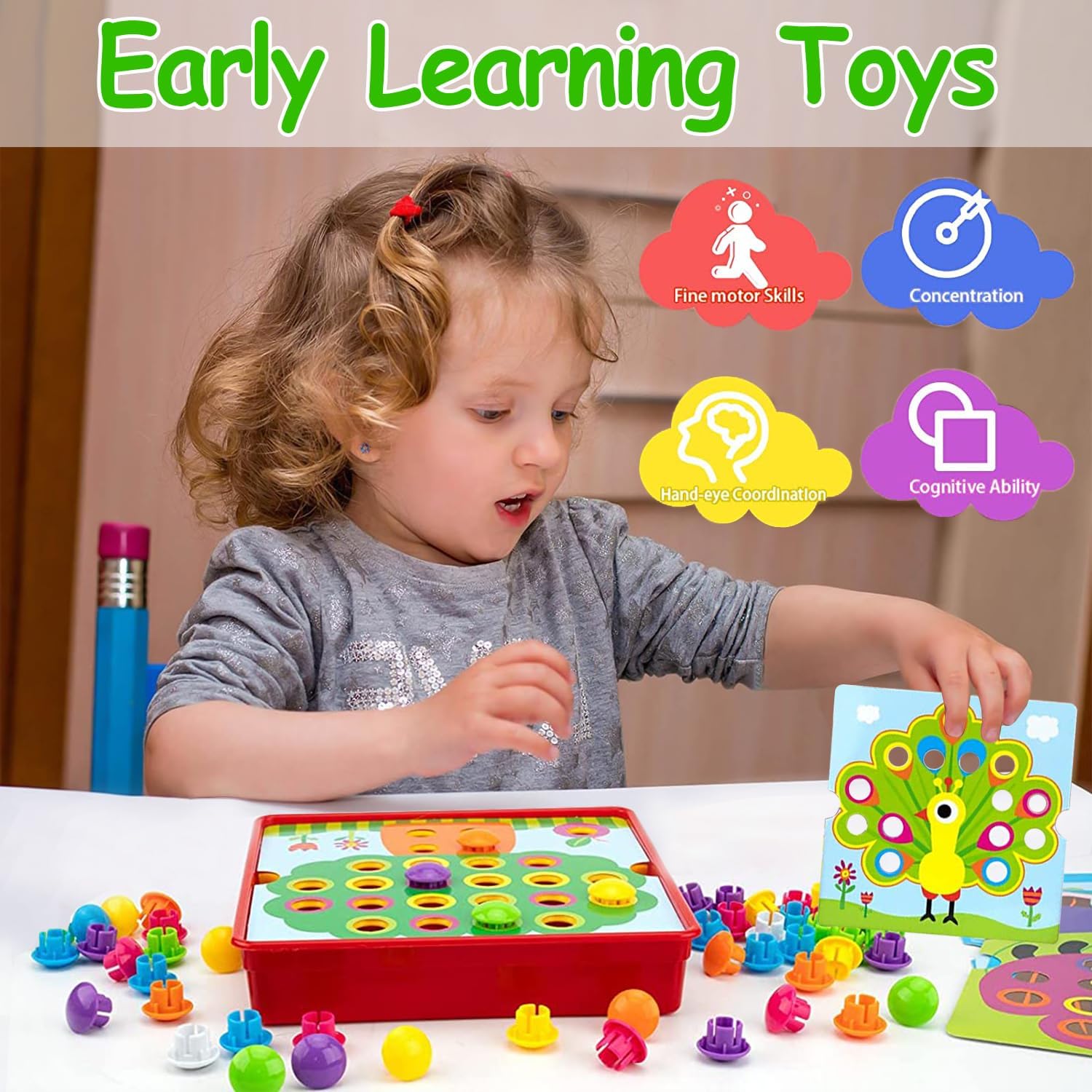 Jeu de mosaïque Montessori Eagool pour l’éducation préscolaire – Image 3