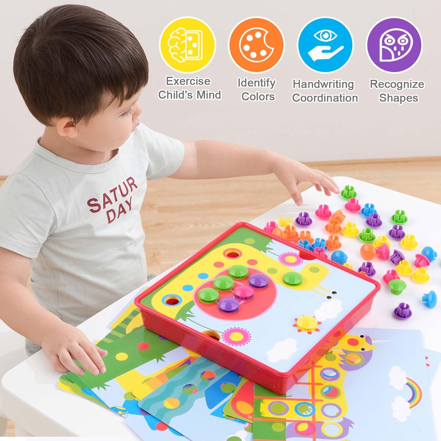 Jeu de mosaïque éducatif Montessori pour enfants de 2 à 4 ans – Image 3