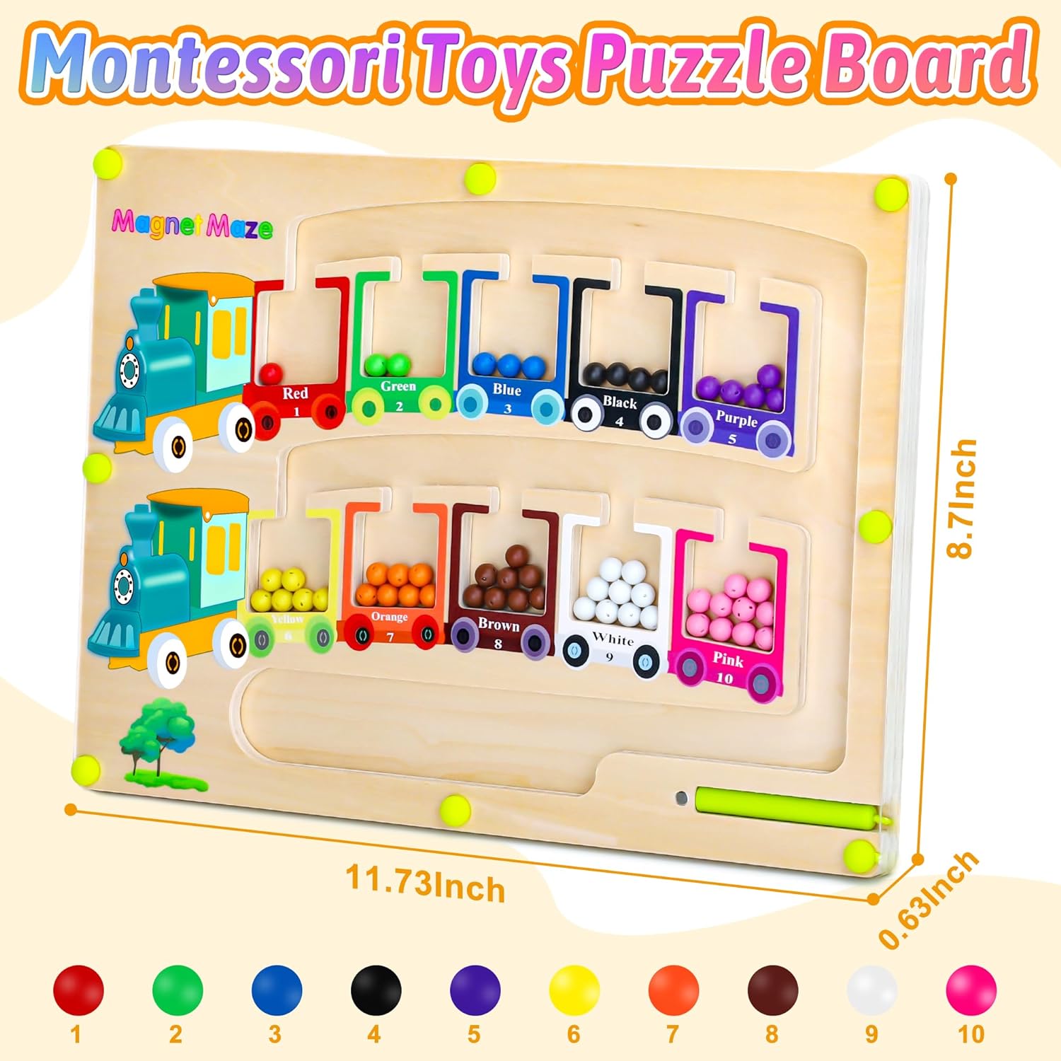 Jeu de motricité Montessori Vindany : apprentissage des couleurs pour enfants de 3 à 6 ans – Image 2