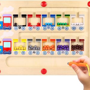 Jeu de motricité Montessori : labyrinthe magnétique en bois pour enfants de 3 à 7 ans