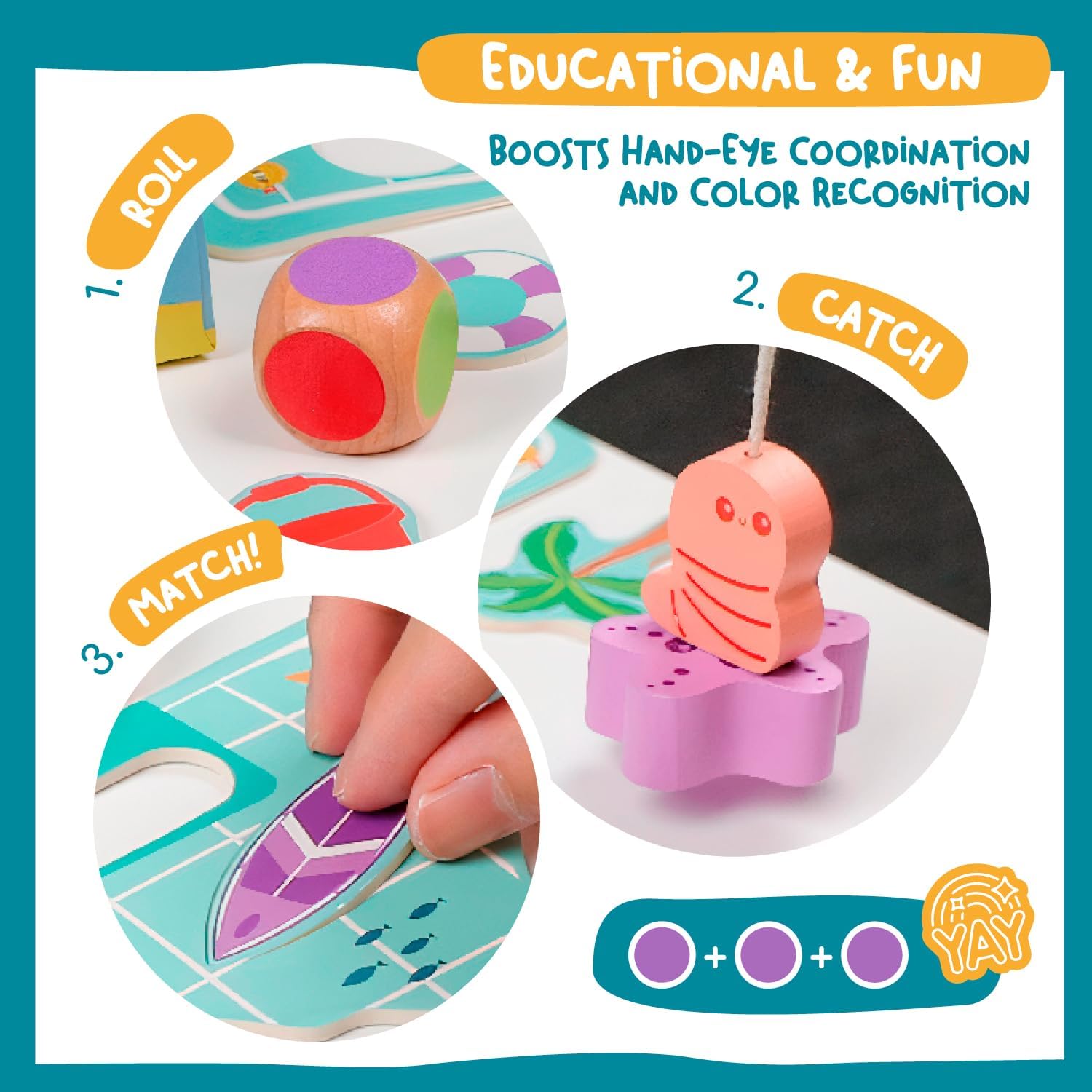 Jeu de pêche Montessori en bois pour enfants de 2 et 3 ans – Image 3