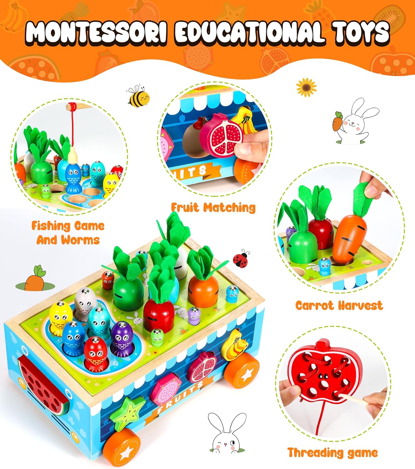 Jeu de pêche magnétique Montessori Cooljoya pour enfants de 2 à 4 ans – Image 2