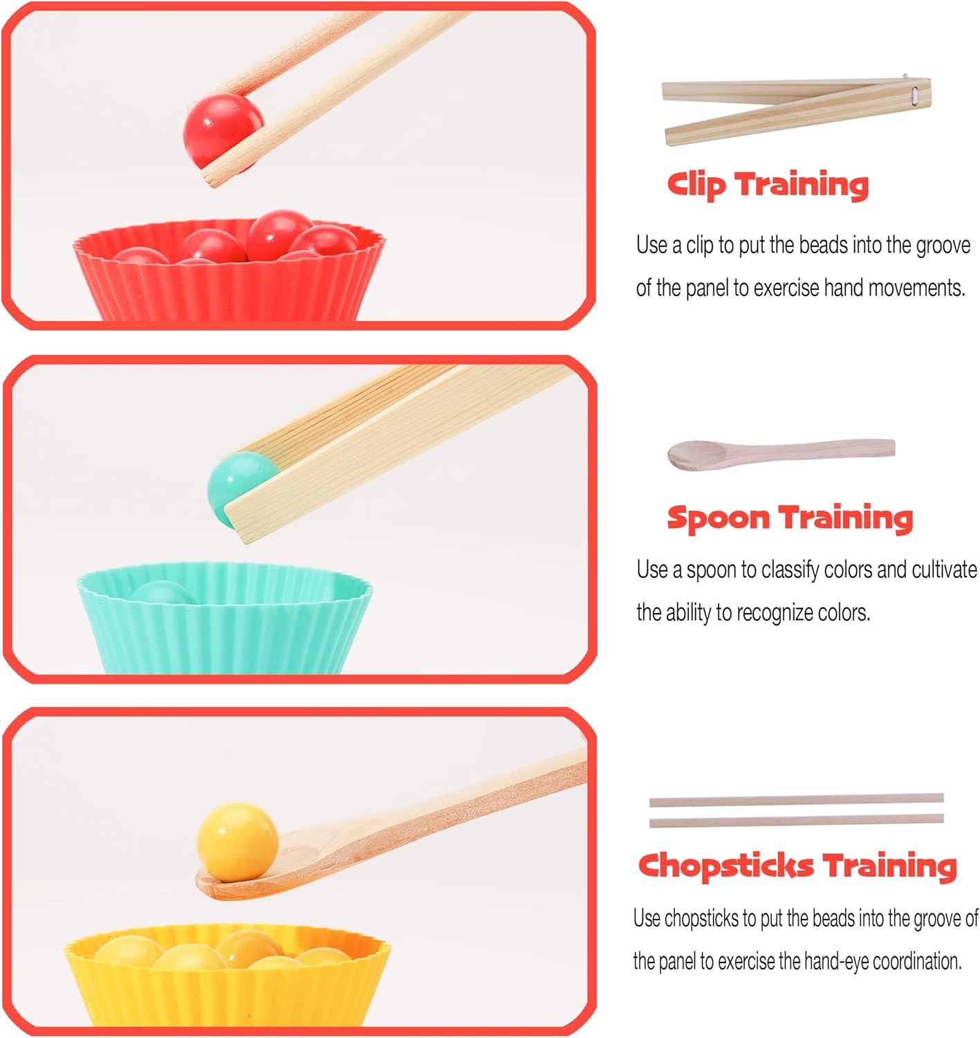 Jeu de perles Montessori Kidmigo : jouet éducatif pour enfants de 3 à 6 ans – Image 2