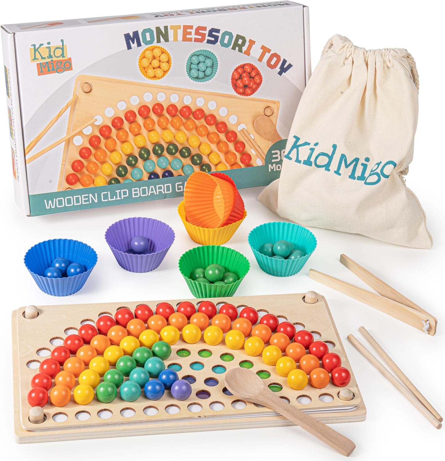 Jeu de perles Montessori Kidmigo : jouet éducatif pour enfants de 3 à 6 ans
