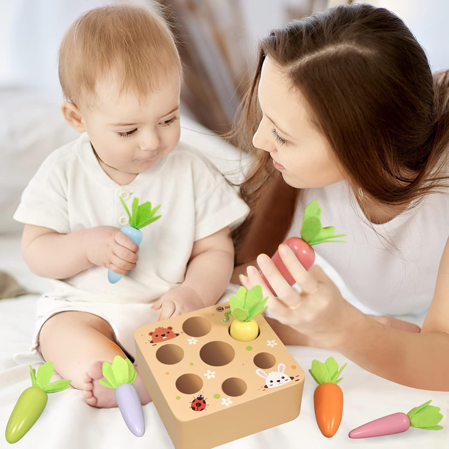 Jeu de récolte de carottes Montessori : le cadeau idéal pour développer la motricité des bébés de 1 à 3 ans – Image 3
