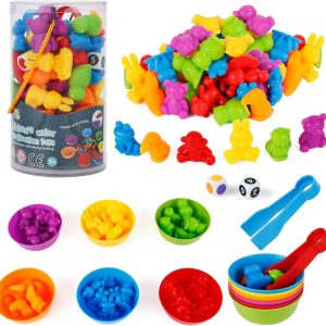 Jeu de tri et comptage Montessori : jouet éducatif pour enfants 2-5 ans avec classification des couleurs – Victse