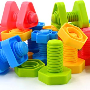 Jeu d&rsquo;écrous et boulons Montessori SIENIANLINE 32 pcs : apprentissage du bricolage en couleurs