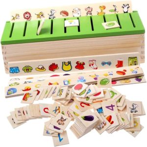 Jeu éducatif Montessori de tri pour tout-petits : 1 boîte, 8 bandes, 80 cartes