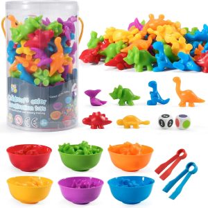 Jeux Montessori Dinosaure : comptage, tri et classification pour enfants 2-5 ans