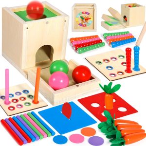 Jeux de motricité Montessori en bois pour bébés 1-3 ans