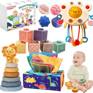 Jeux sensoriels Montessori : le jouet 5 en 1 pour bébé de 6 mois à 3 ans