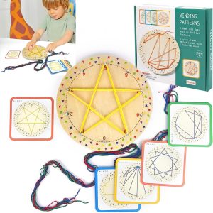 Jouet Montessori Géoboard en Bois : Idéal pour la Motricité Fine des Enfants de 3 à 6 Ans