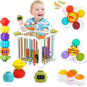 Jouet Montessori Tospino : Jeu de Tri des Formes et Motricité pour Enfants 1-3 Ans