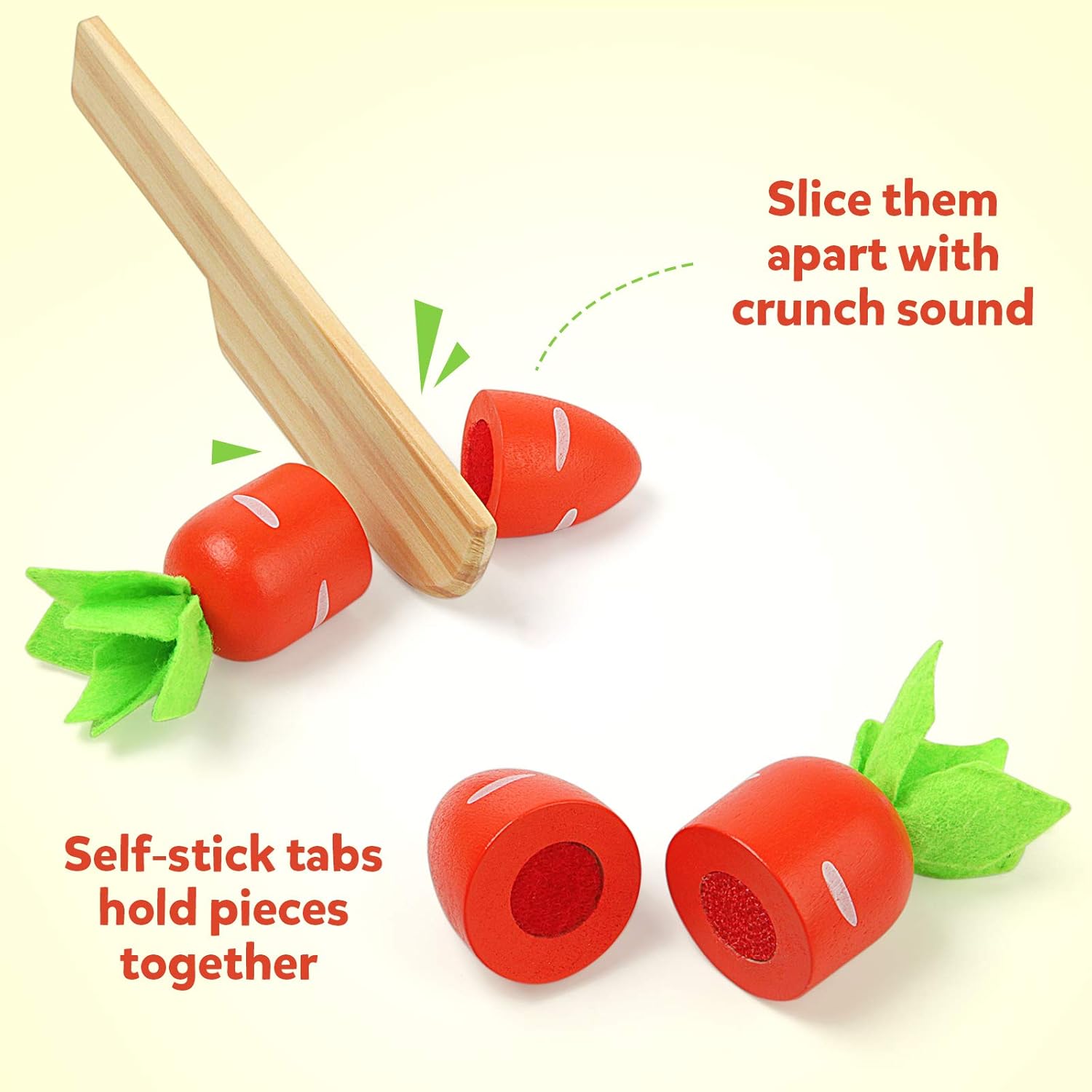 Jouet Montessori de Tri de Carotte en Bois pour Tout-Petits : Jeu d’Association de Récolte Éducatif – Image 3