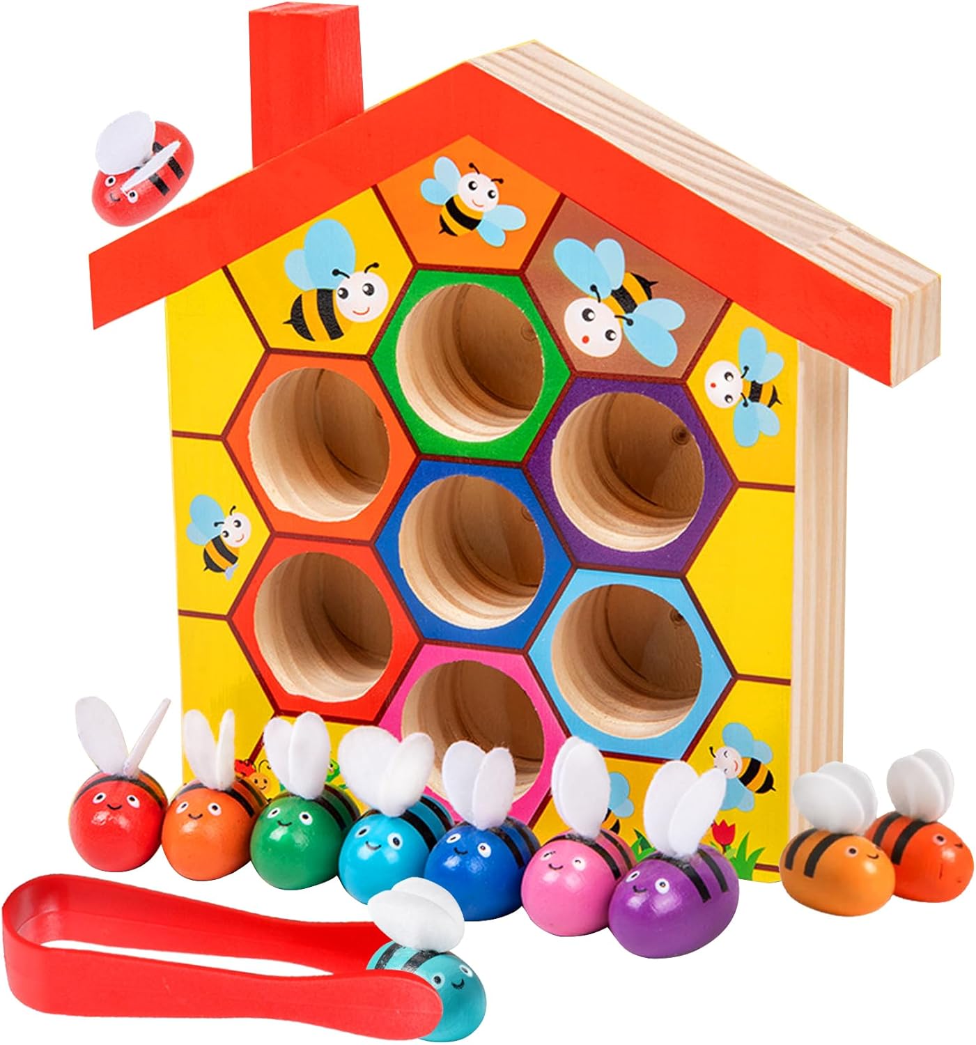 Jouet Montessori en Bois : Apprendre les Couleurs et la Motricité Fine dès 3 ans