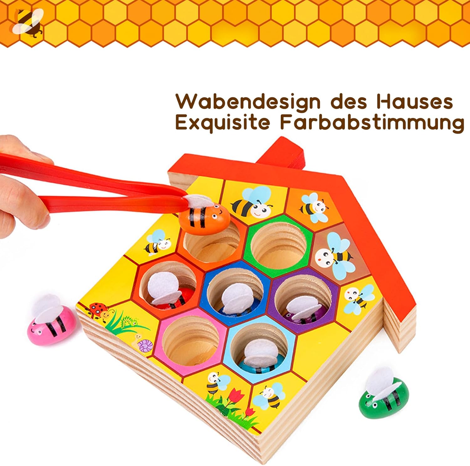 Jouet Montessori en Bois : Apprendre les Couleurs et la Motricité Fine dès 3 ans – Image 3