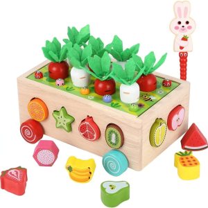 Jouet Montessori en bois éducatif 2 en 1 pour enfants de 3 ans et plus