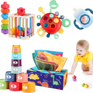 Jouet bébé Montessori 5 en 1 : éveil et jeux sensoriels pour 1 à 3 ans