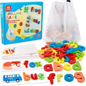 Jouet d&rsquo;apprentissage Orthographe Montessori en Bois pour Enfants