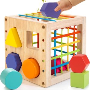 Jouet de tri en bois Montessori : éveil sensoriel pour tout-petits dès 1 an