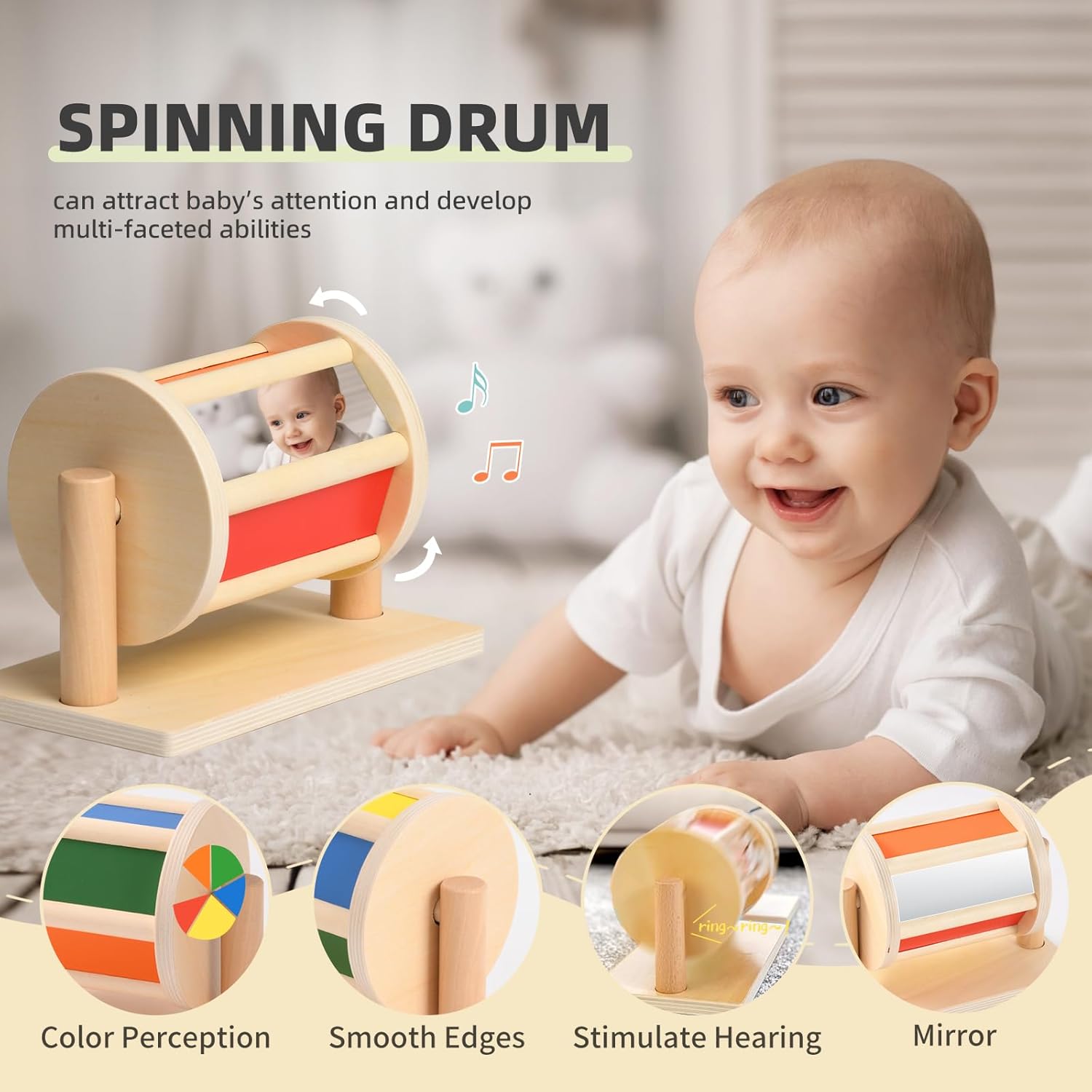 Jouet d’éveil sensoriel Montessori pour bébé de 6 mois à 1 an – Image 3