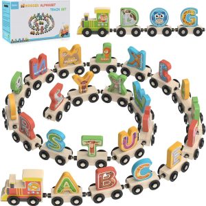 Jouet éducatif Montessori : alphabet en bois Achiyway pour enfants de 2 à 5 ans