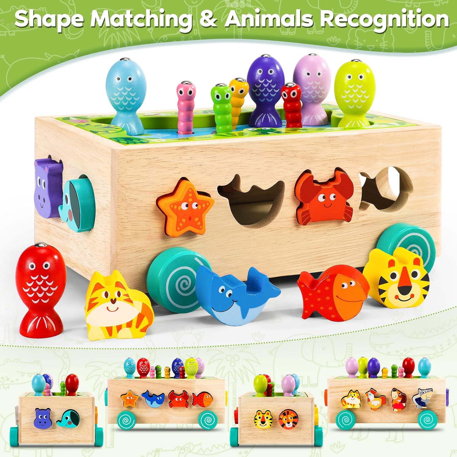 Jouet éducatif montessori 6 en 1 pour bébé et enfant 1 à 4 ans – Image 2