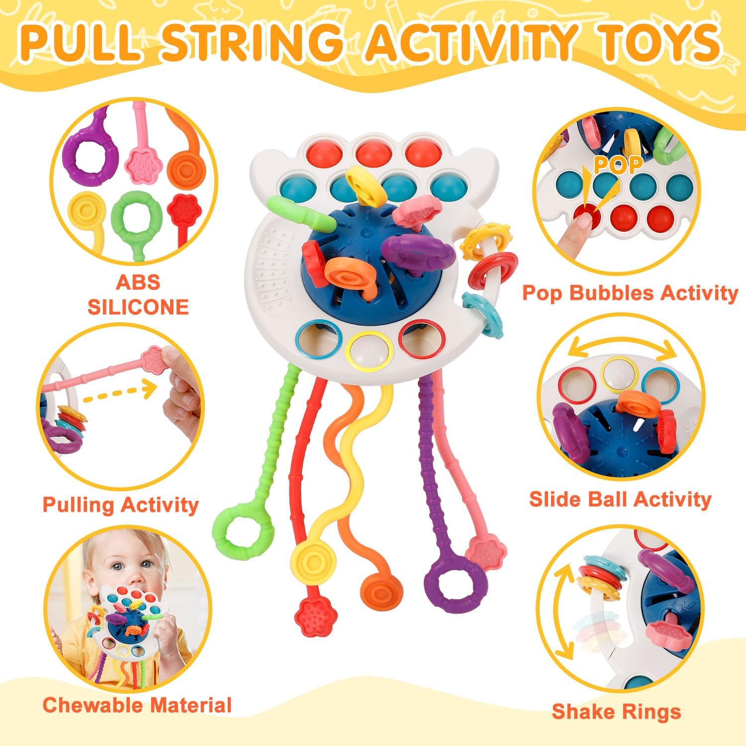 Jouet sensoriel Montessori 4 en 1 pour bébé de 6 à 12 mois – Image 3