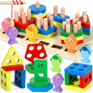 Jouets Montessori à empiler et trier les couleurs pour enfants 1-3 ans : cadeau de Noël idéal