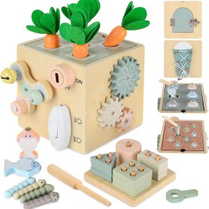 Jouets Montessori sensoriels en bois pour enfants de 1 à 4 ans