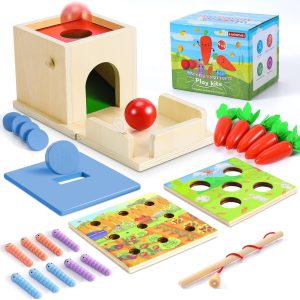 Jouets sensoriels Montessori en bois COOLJOY pour bébés à partir de 3 ans