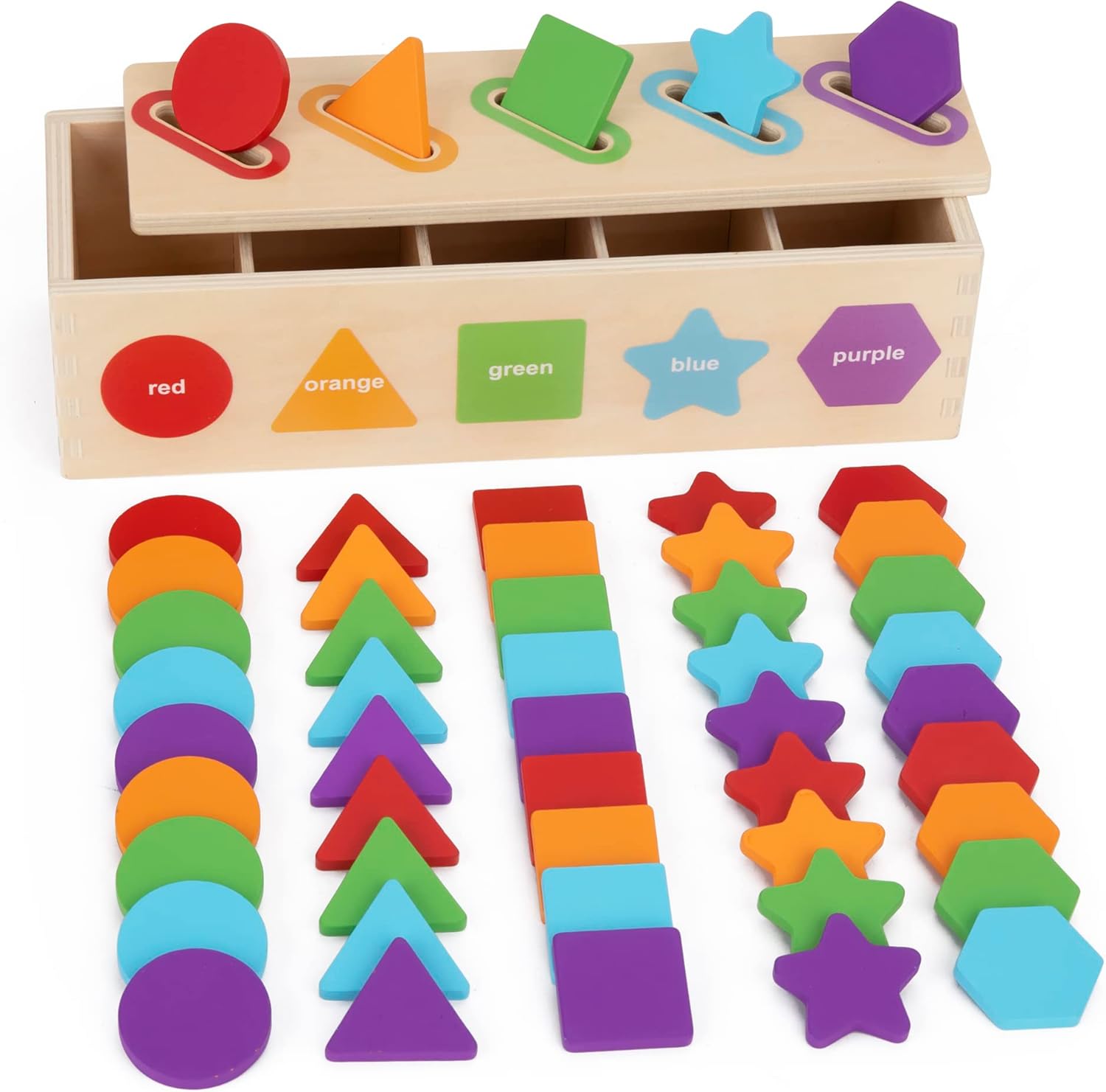 Jouets sensoriels Montessori pour enfants de 1 à 3 ans : jeu éducatif de tri en bois