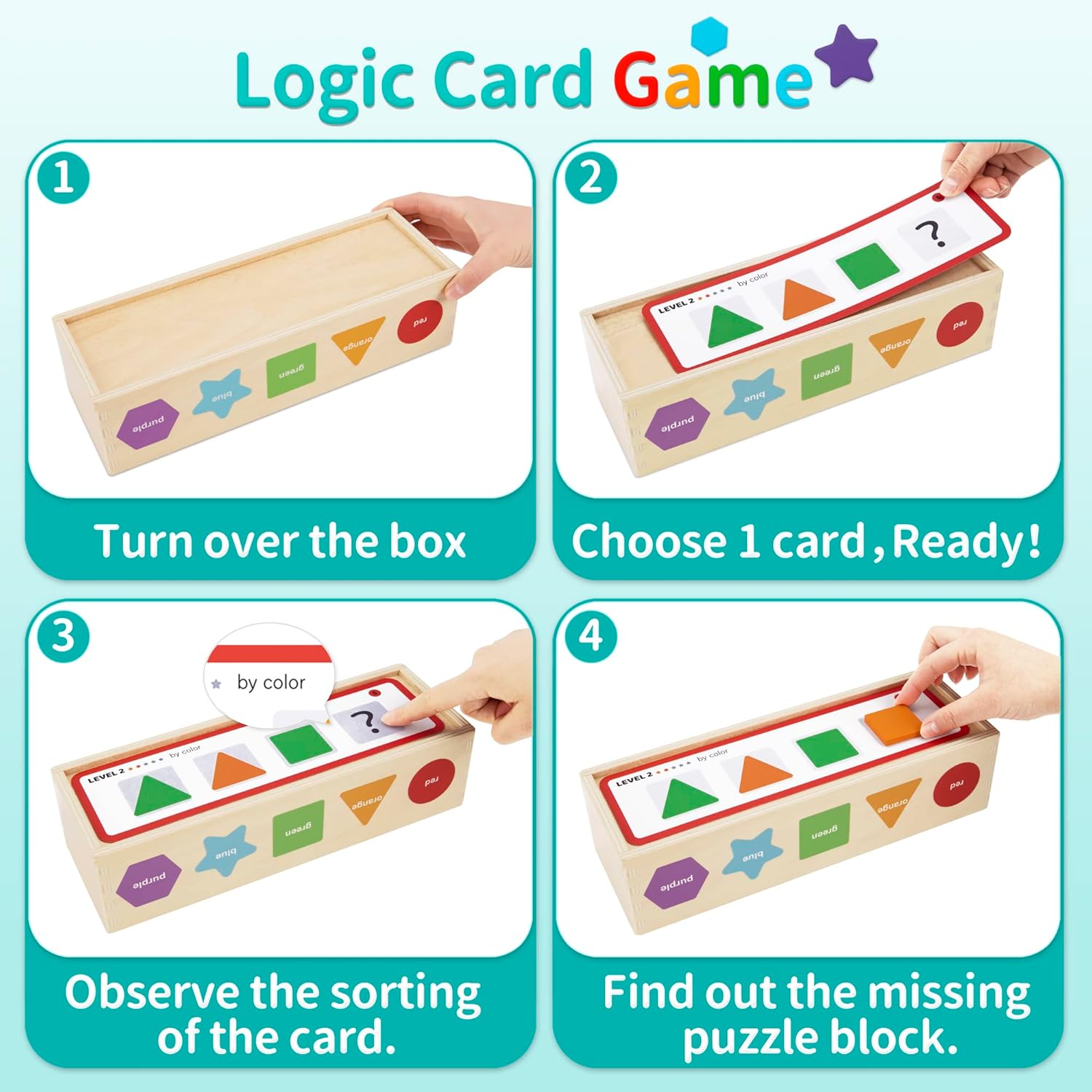 Jouets sensoriels Montessori pour enfants de 1 à 3 ans : jeu éducatif de tri en bois – Image 3