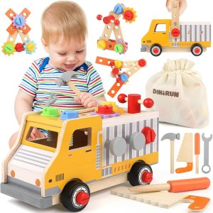 Kit d&rsquo;apprentissage du bricolage Montessori Dinorun : jouet en bois pour enfants de 3 à 6 ans