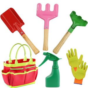 Kit de jardinage Montessori pour enfants : 7 outils avec arrosoir et jouets