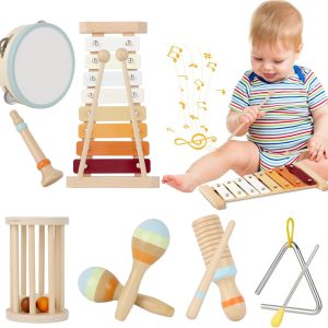 Kit musical Montessori Joellfuner pour enfants : xylophone, triangle et plus encore